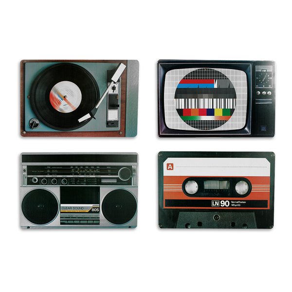 Placemat set nostalgia hifi equipment Retro Style