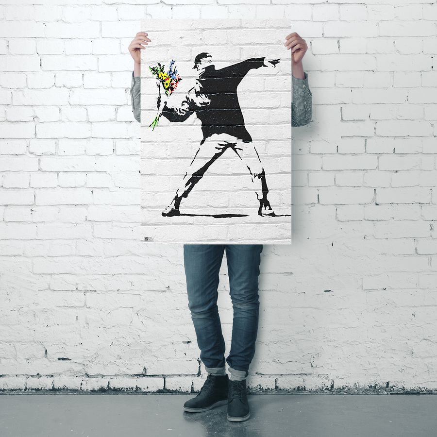 Banksy Poster Throwing Flowers - Posters buy now in the shop Close Up GmbH