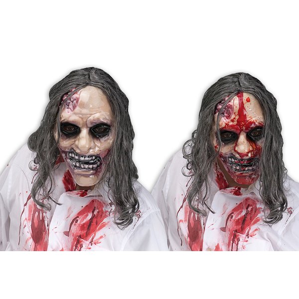 Bleeding Zombie Mask with hair