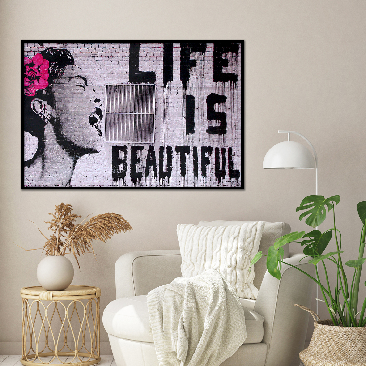 Banksy Poster Billie Holiday Life is Beautiful, Street Art - Posters buy  now in the shop Close Up GmbH