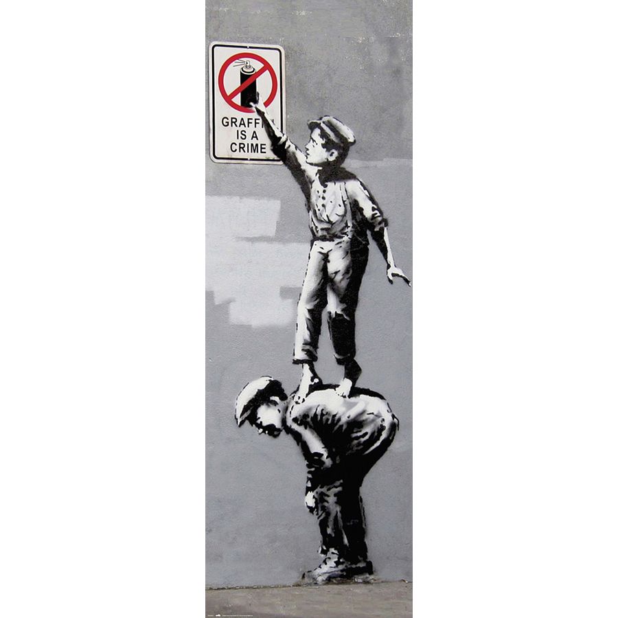 Banksy Poster Grafitti Is A Crime - Door Posters buy now in the