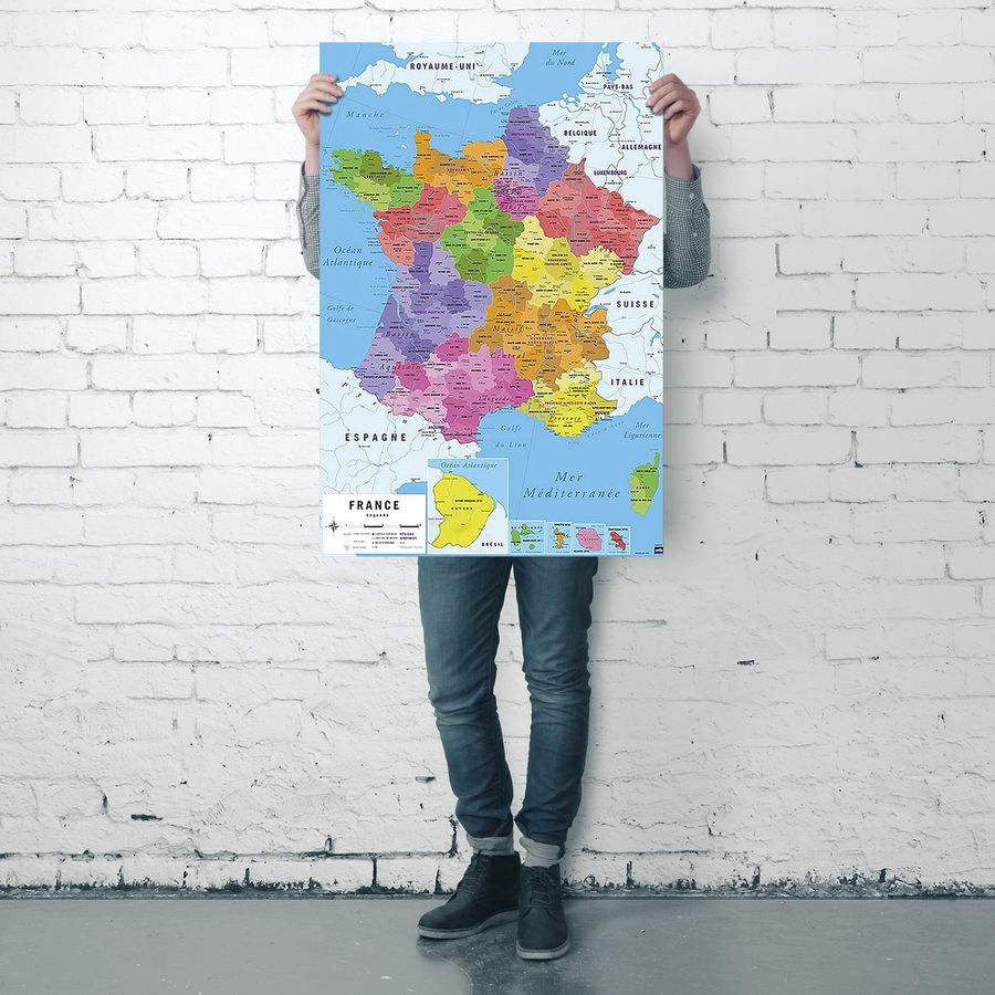 Empireposter Map of France 2017 61 x 91.5 cm