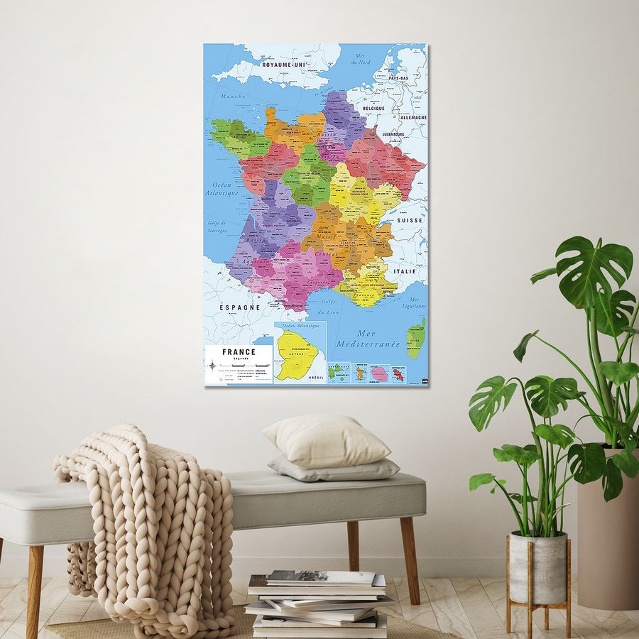 Empireposter Map of France 2017 61 x 91.5 cm