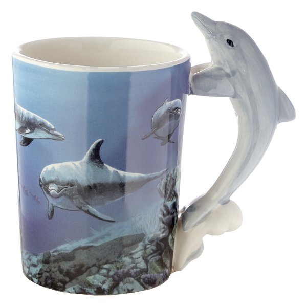 Dolphin cup with 3D handle