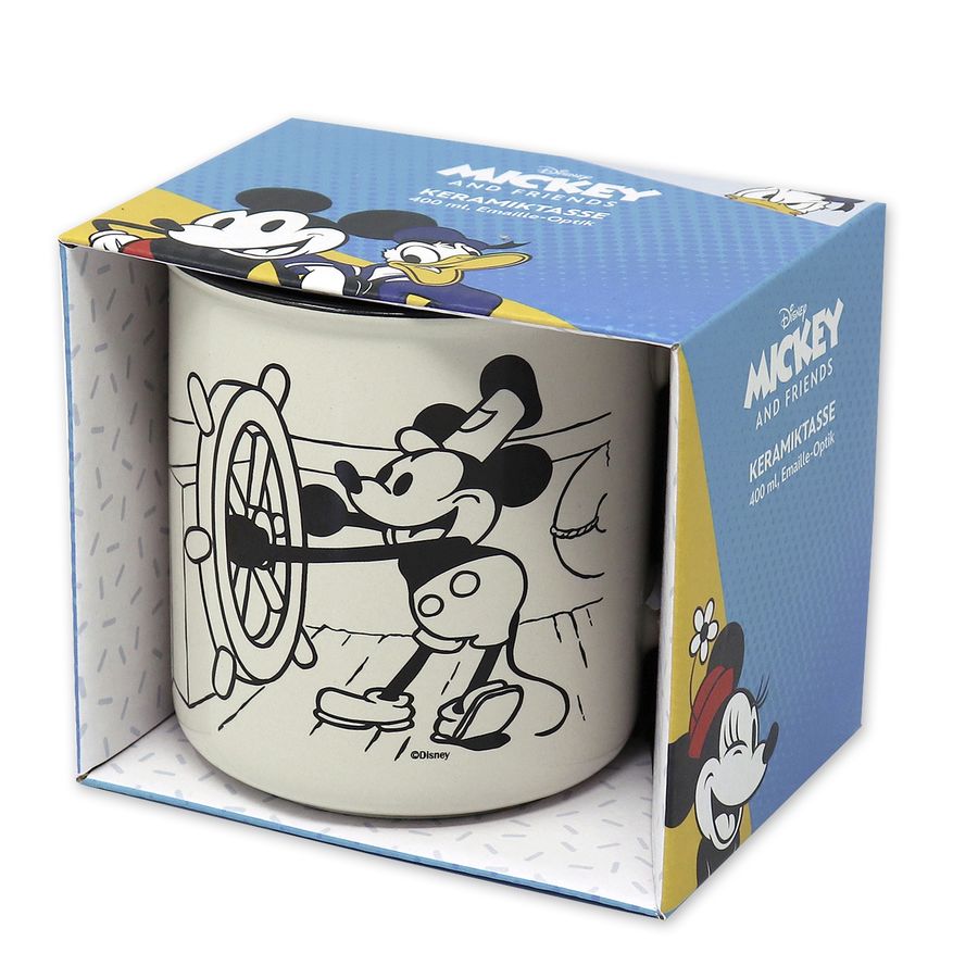 Disney Mickey Mouse Tasse Steamboat Willie Vintage Kaffeetasse Kaffeebecher Mug 