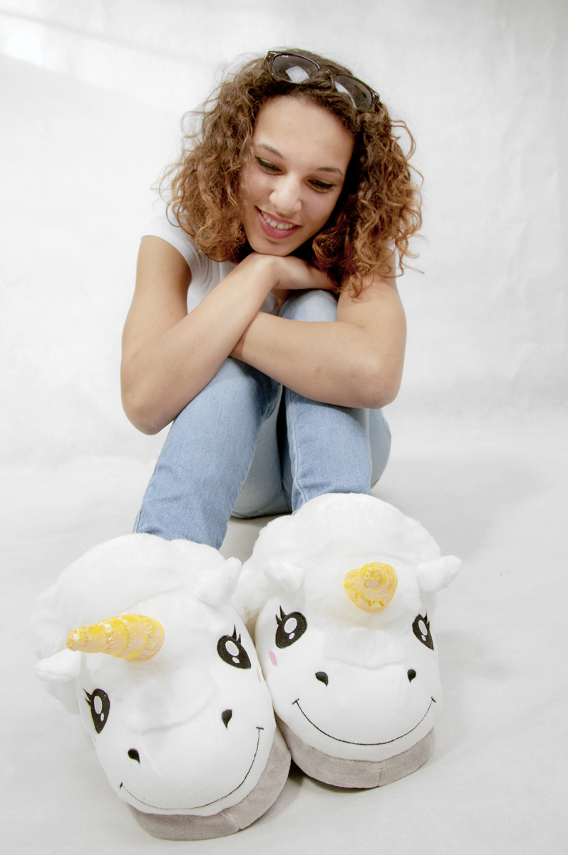 Unicorn plush slippers sale