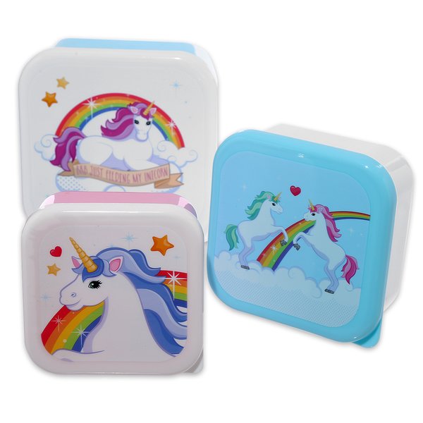 Unicorn Lunch box set of 3