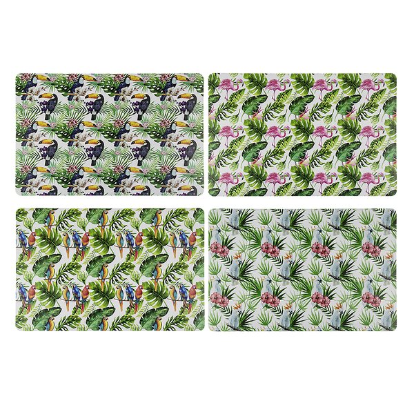 Place mats, set of 4, Tropical 