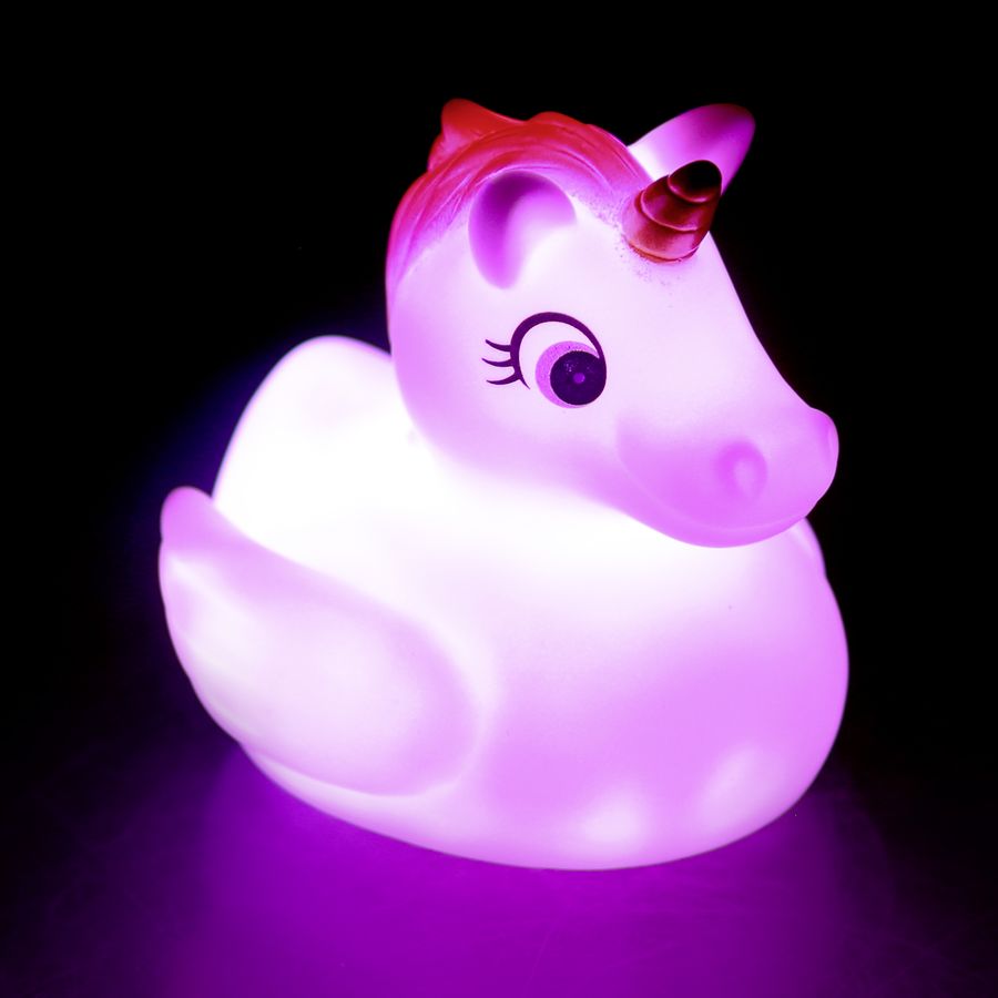 Unicorn Bath Duck Thumbs up LED Badeente Einhorn