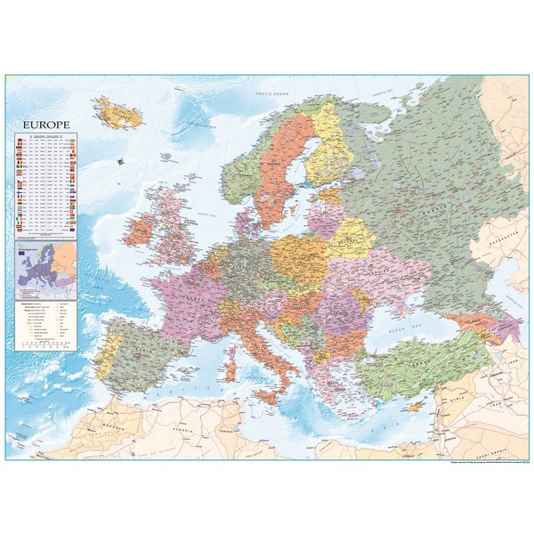 Europe Map XXXL Poster Flags 