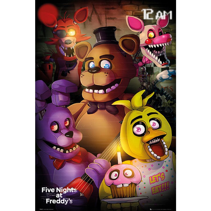 Fnaf Five-night-At-Freddys Anime Game Poster and Print Canvas