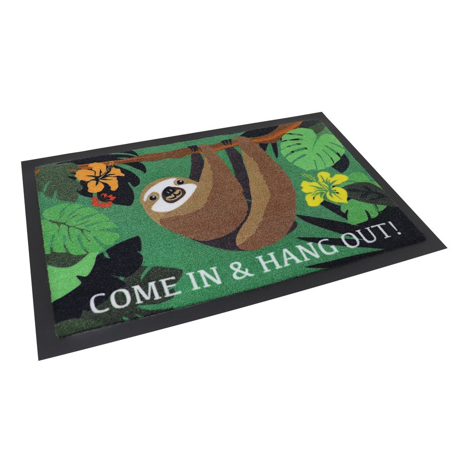 Come in & hang out Fußmatte Faultier Sloth Schmutzfänger Trendtier Dschungel 
