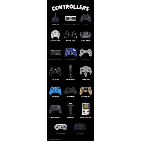 Gamer Vertical Poster - Controllers