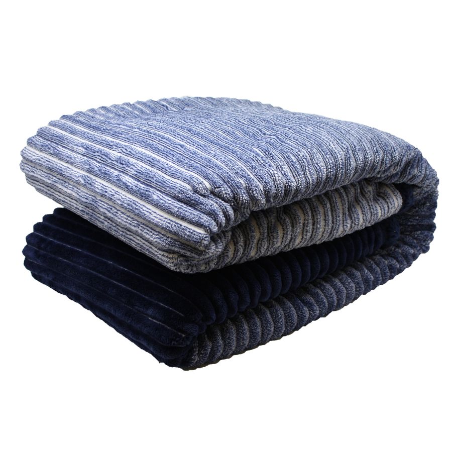 Henry's OMBRÈ CORD Blanket with Sherpa side, 150x200cm - Bed Linen