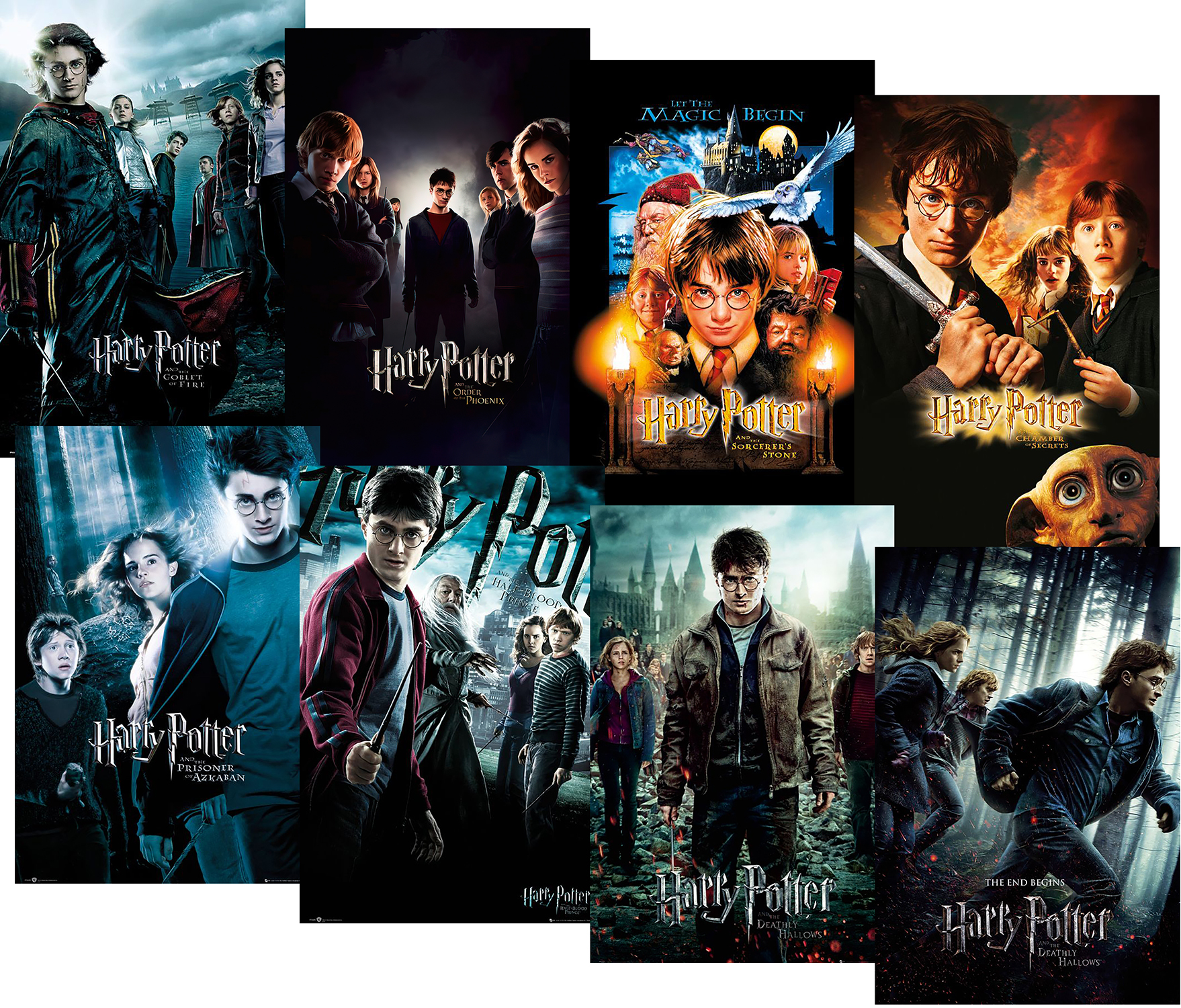 Kit 8 Poster Harry Potter Capas Filmes