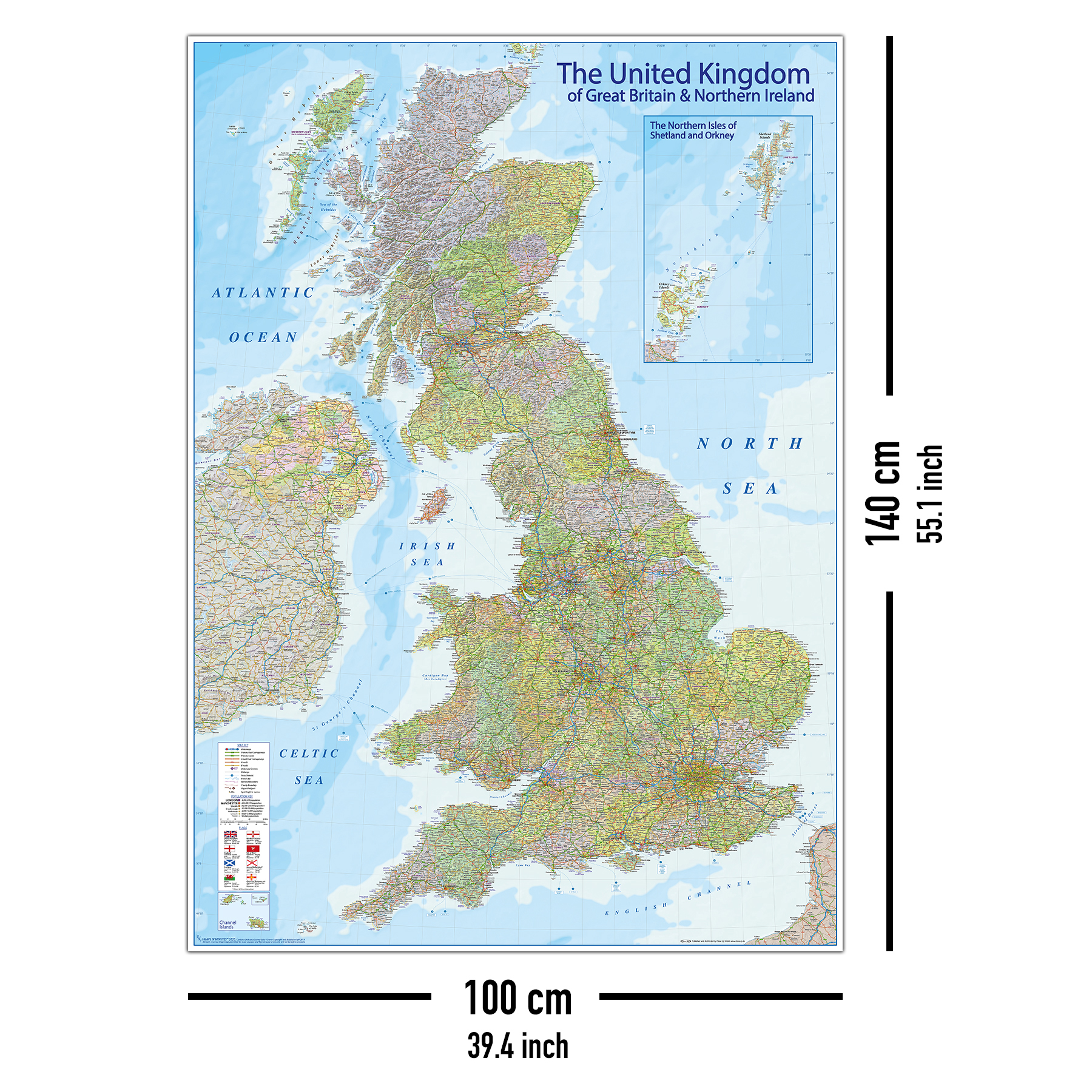 Up To Date Maps Uk Xxl Premium Map United Kingdom Giant Poster - 2020 - Great Britain, England  - Maps In Minutes™ - Giant Posters Buy Now In The Shop Close Up Gmbh