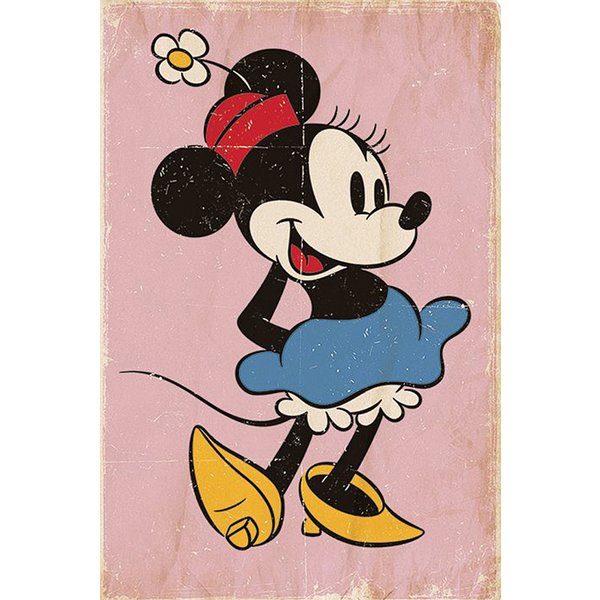 Minnie Mouse Poster Retro Blue