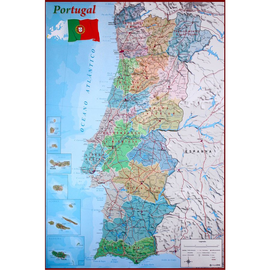 Tras Os Montes Portugal Mapa Mapa De Portugal Poster Map Of Portugal - Posters Buy Now In The Shop Close  Up Gmbh