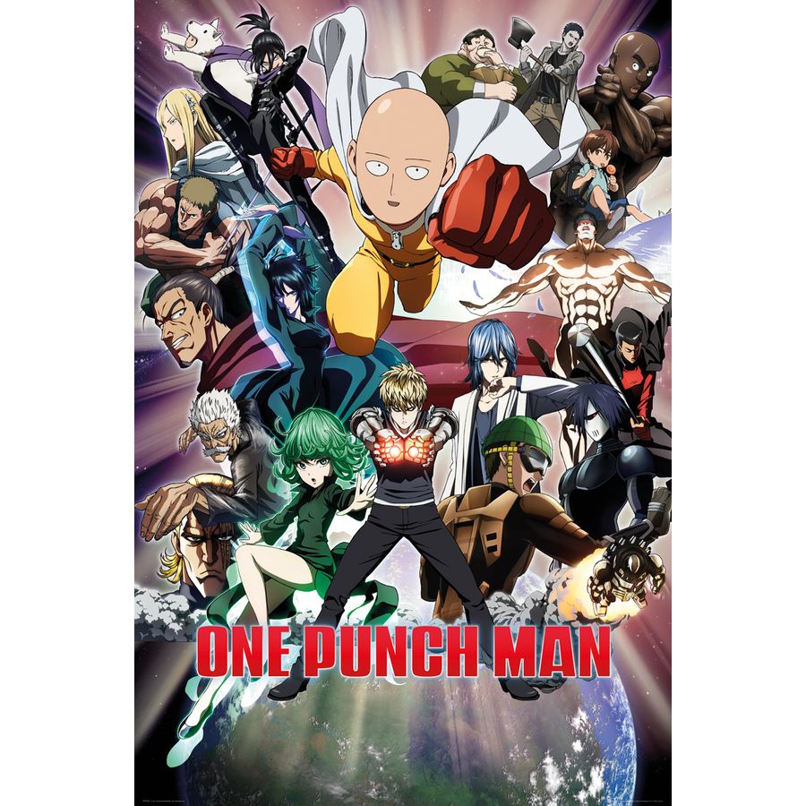 One Punch Man Collage Poster On Close Up