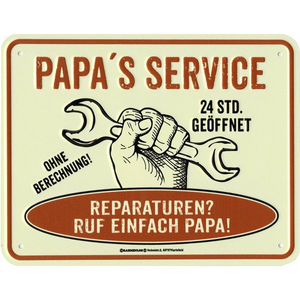 Papa's Service Sheet Metal Sign