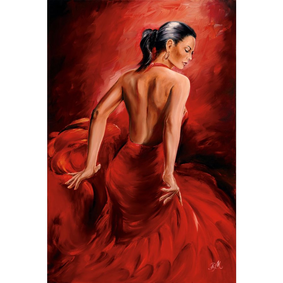 Poster Red Dancer R Magrini La danseuse de Flamenco 61 x 91,5 cm 