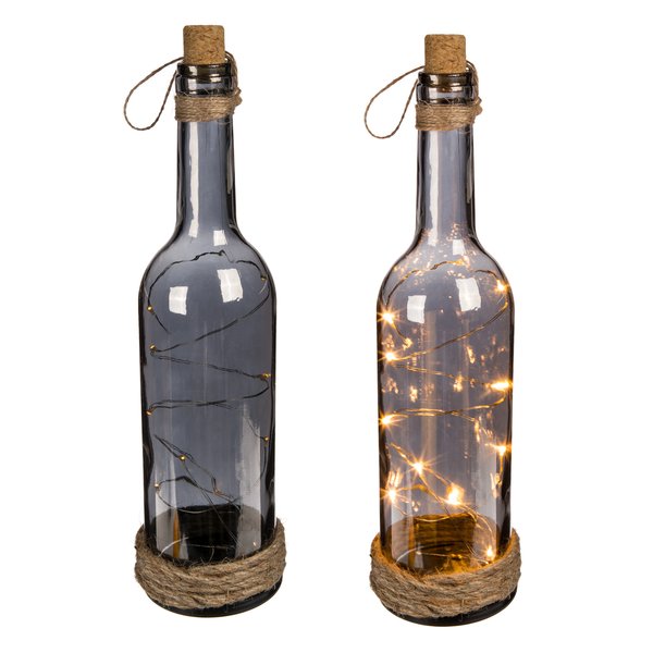 Decorative glass bottle with LED lights