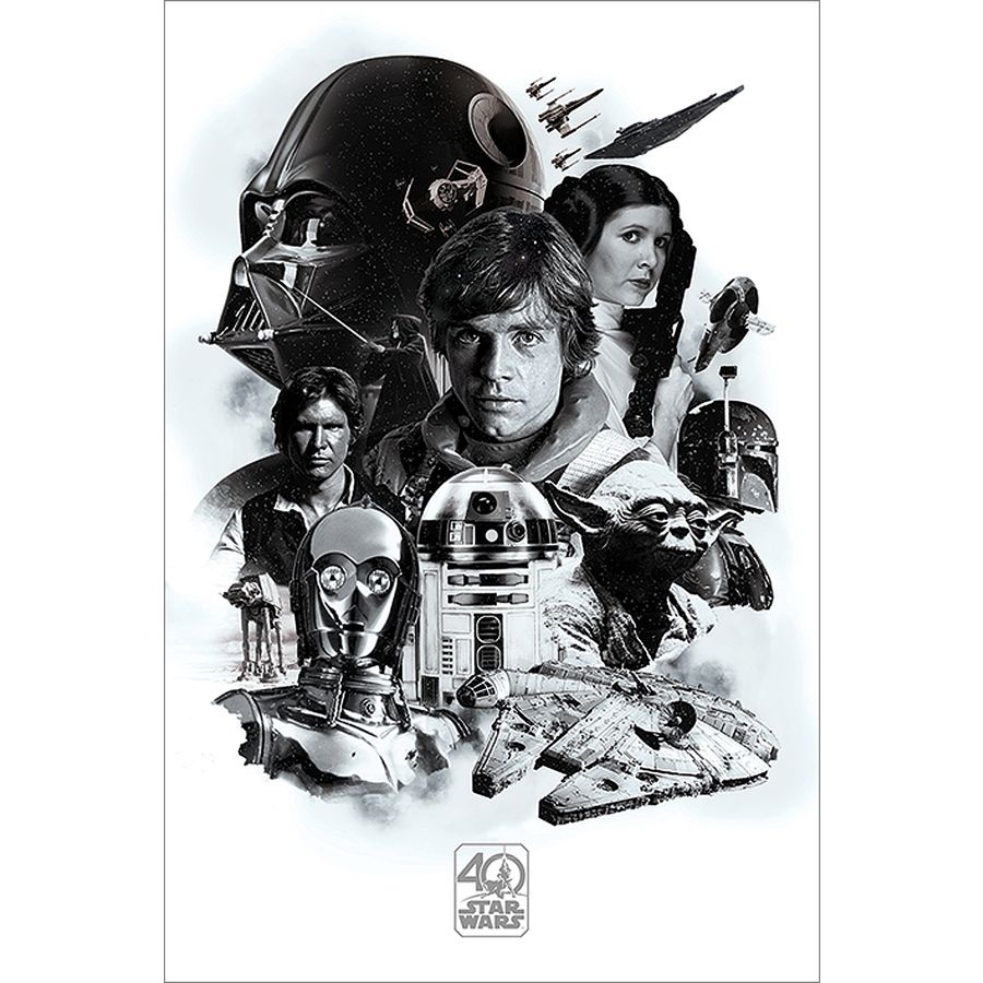 Star Wars 40th Anniversary Base Card #108 Swedish Star Wars poster Style A