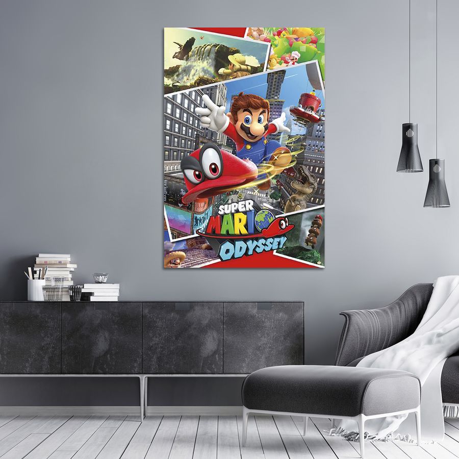 Collage Super Mario Odyssey Maxi Poster, Plastic/Glass, Multi-Colour, 61 x  91.5 x 1.3 cm