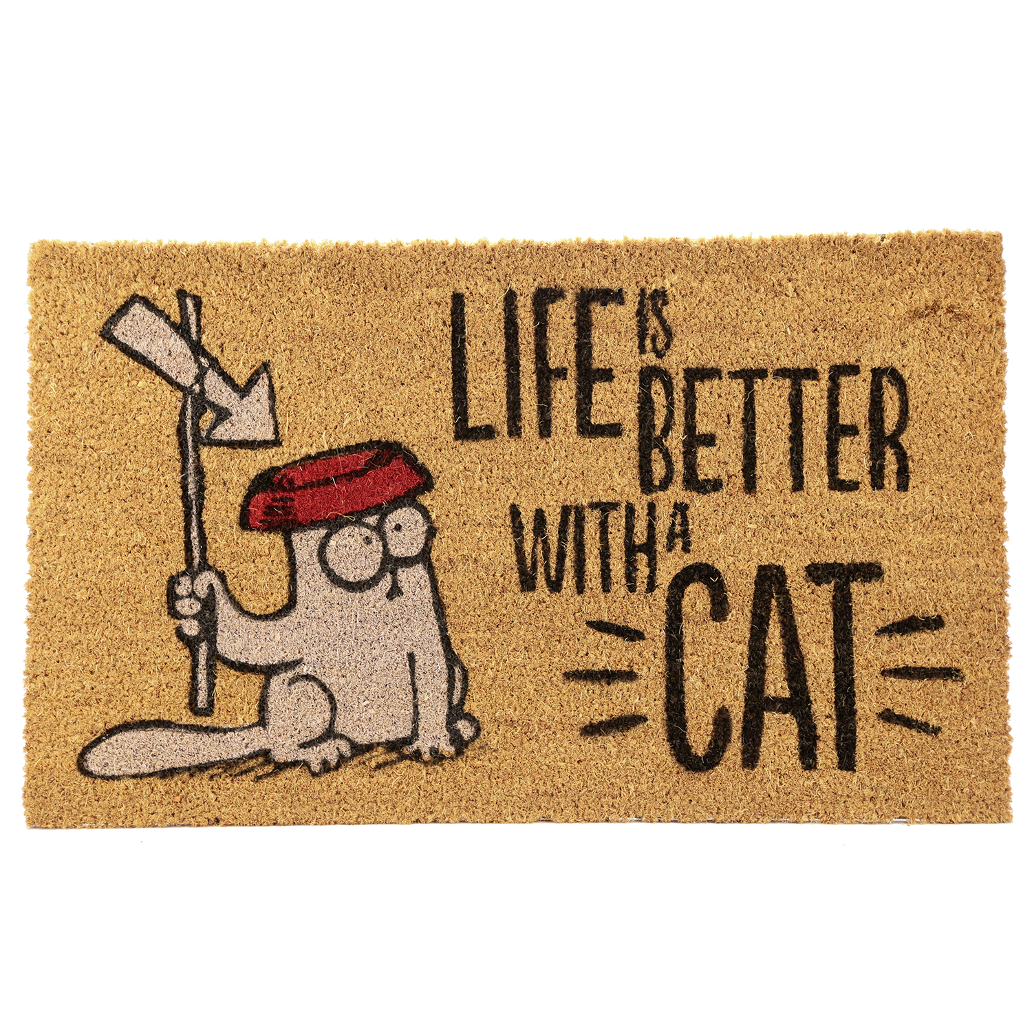 Simon S Cat Door Mat Life Is Better With A Cat Doormats Buy Now In The Shop Close Up Gmbh