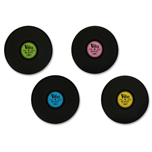 Placemats vinyl record set of 4