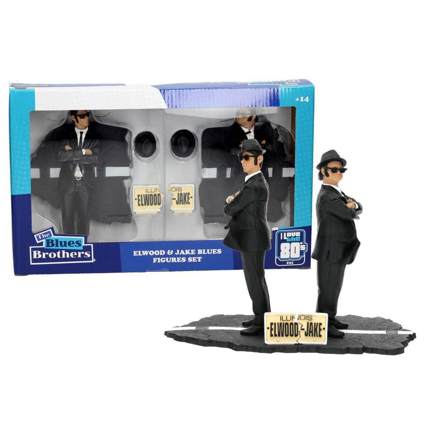 The Blues Brothers Elwood e Jake Blues Figures Set SD Toys 17cm Film Nuovo New