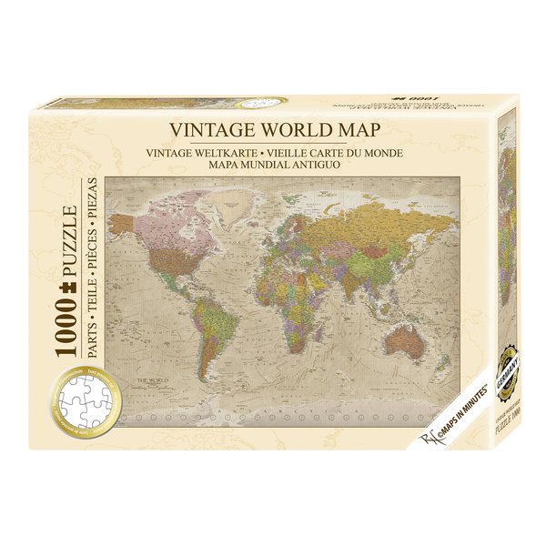 Vintage world map puzzle