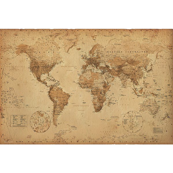 World Map vintage style