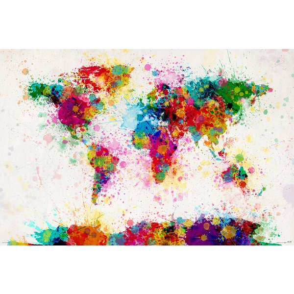 World Map Paint Drop