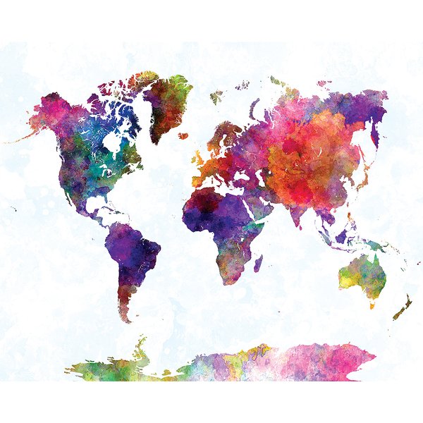 Watercolour Map Art Print