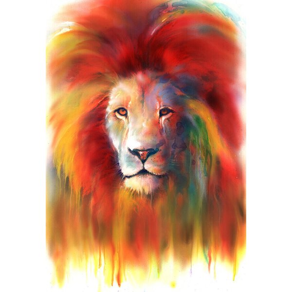 Mini watercolour art print - Lion