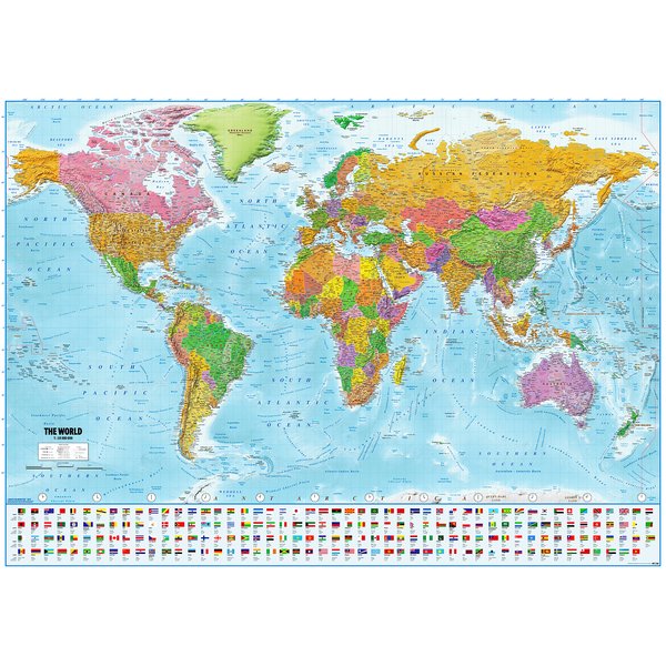 World Map with flags XXL Poster -