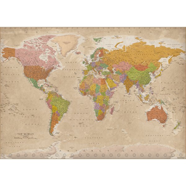 World map XXL Poster Vintage 