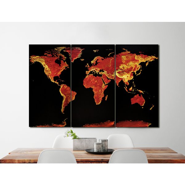 World Map Fire Opal 