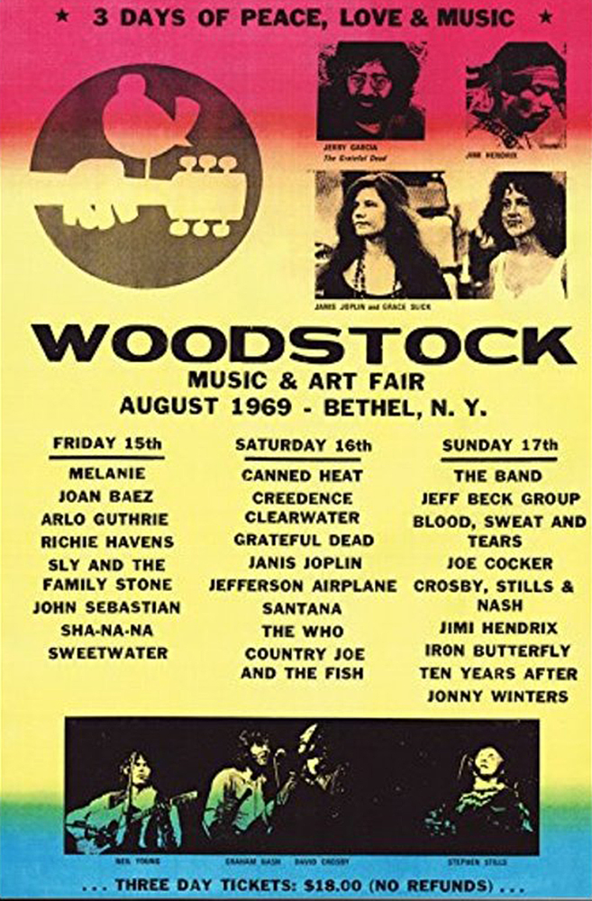 Woodstock Poster Line Up Posters buy now in the shop Close Up GmbH