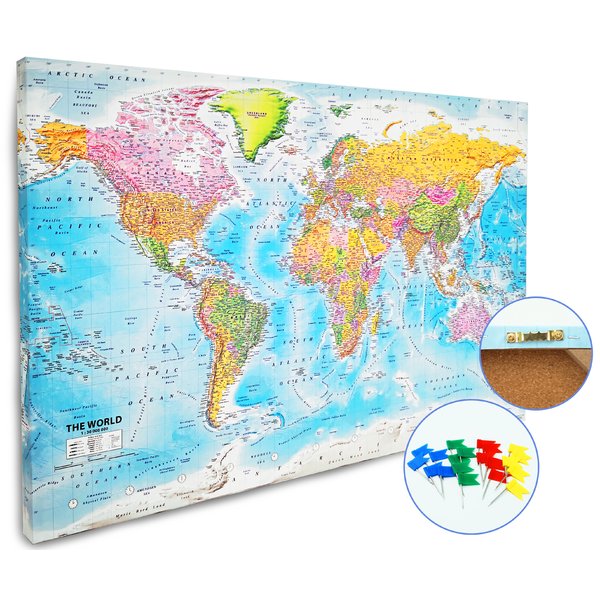 World Map Pin Board XL 2020 - MAPS IN MINUTES™