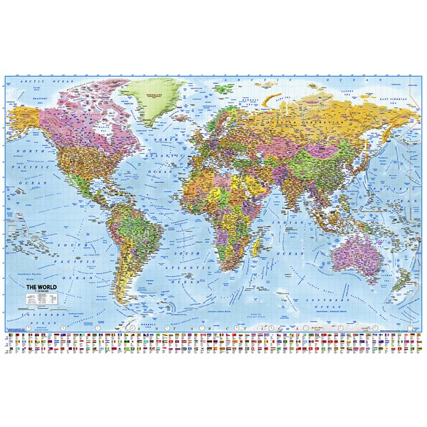 Wold Map XXL Poster Flags 