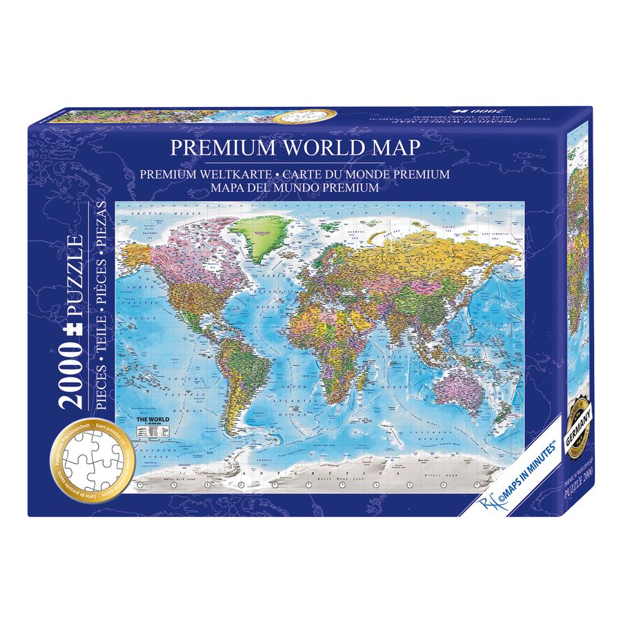 World map puzzle 2000 pieces MAPS IN MINUTES - Games buy now in